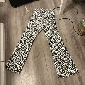 Wild Fable Black and White Floral Wide Leg Pants
